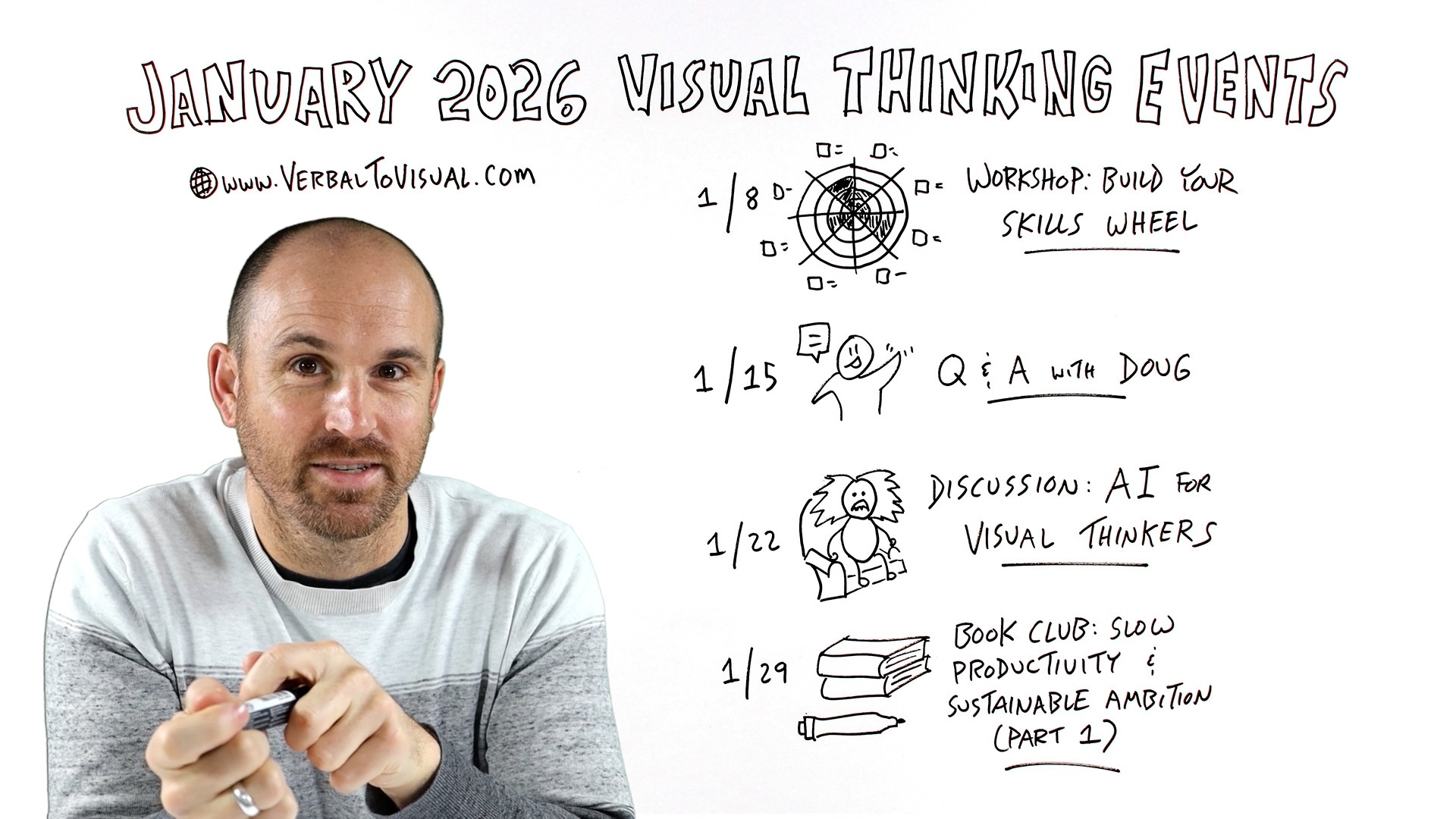 January Visual January 2026 Visual Thinking Events - Verbal to Visual